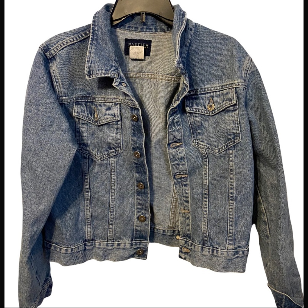 An large vintage Nautica jean jacket